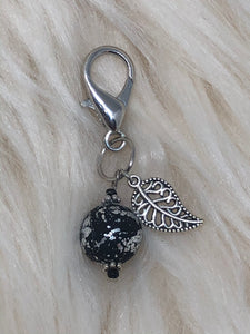 Black and Silver with Leaf