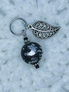 Black and Silver with Leaf